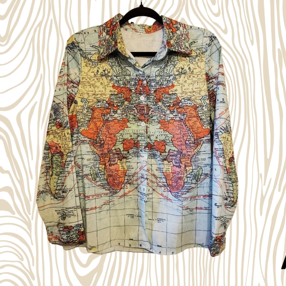 World Map Print Shirt
